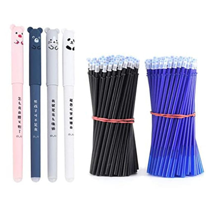 25pcs/Set Erasable Gel Pen Refills Rod 0.5mm Washable Handle Magic Erasable Pen for School Pen Writing Tools Kawaii Stationery (4 Blue) - color: 4 Blue