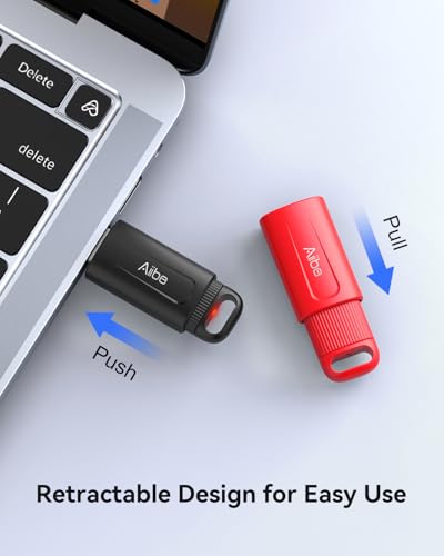 Aiibe 128GB USB Flash Drive 2 Pack - 128GB USB Stick Thumb Drive USB 2.0 Memory Stick with Keychain (Black and Red) - color: Black & Red(2-Pack), size: 128GB 2.0