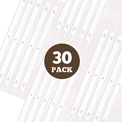 Heavy Duty Recipe Page Protectors | 30 Clear Refill Sheets | 8.5 x 11 Inch Paper Sleeves | Acid-Free Plastic | Reinforced Holes for 3-Ring Binders | Spill-Resistant