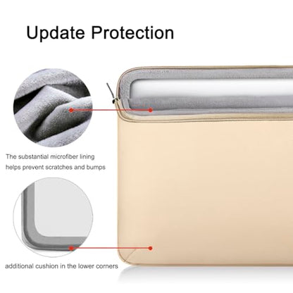 Voova Laptop Sleeve Case 13 13.6 Inch with Handle, 360°Protective Waterproof Slim Computer Bag Cover Compatible with MacBook Air 13 M1/M2/M3/M4 2020-2024, MacBook Pro 13, IPad Air/Pro 13, Beige - color: Apricot, size: 12.6-13.6 Inch