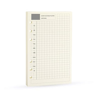 Spiral Notebook Refill,Daily Planner Refill,6 Hole,for Filofax, Personal Size 3.74 x 6.77'', Diary Design with Time Table and Summary, 45 Sheets per Pack, Harphia(A6,Daily) - color: Daily Plan, size: A6