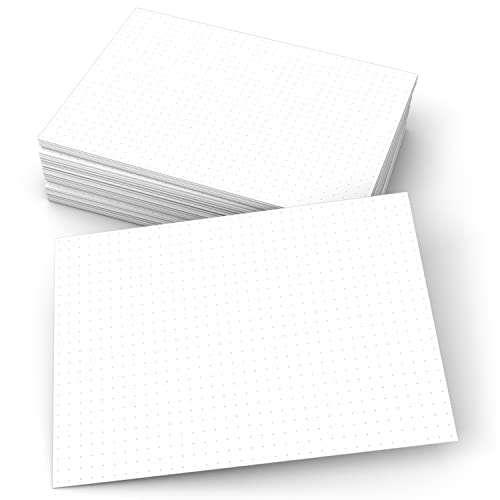 321Done Dot Grid Index Cards, Dot Pattern - Made in USA - Extra Large 5x7 (Set of 50) Dot Bullet 0.20" Double-Sided Planner Journal, Planning Graph Ruled Thick Heavy Duty Cardstock, 1/4 inch, White - color: Dots - Smaller 0.20" Grids, size: X-Large (5" x