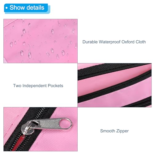 PATIKIL Expandable Pencil Pouch for 3 Rings Binder, 1 Pack Oxford Cloth Large Capacity Zipper Binder Pouch Pencil Case for Office Home, Pink - color: Pink