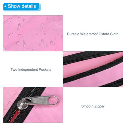 PATIKIL Expandable Pencil Pouch for 3 Rings Binder, 1 Pack Oxford Cloth Large Capacity Zipper Binder Pouch Pencil Case for Office Home, Pink - color: Pink