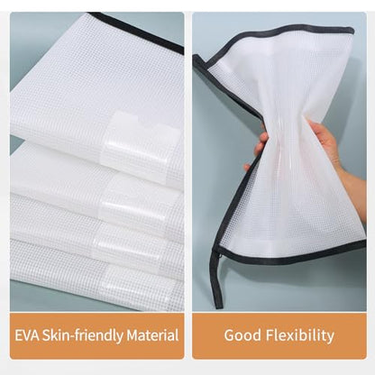 4 Pack A4 Plastic File Folder Poly Envelopes Expanding Document Folders with Zipper and Label Pocket, Files Pouch Wallet for Home, Office, School (Black) - color: Black