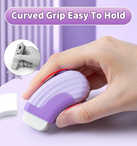 4+1 Pack Rubber Erasers Sliding Retractable Eraser, Large White Erasers for School Office Art Drawing Pencil Eraser for Kids- Purple - color: Purple