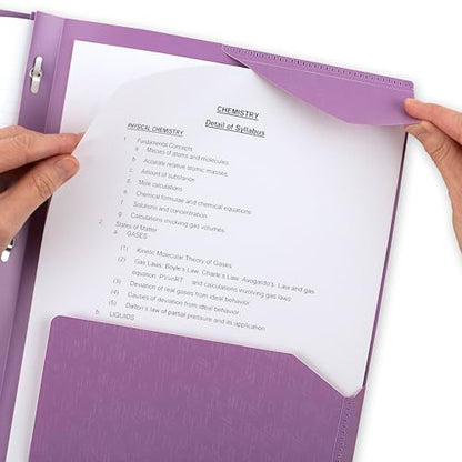Five Star 2-Pocket Folder, Plastic Folder with Stay-Put Tabs and Prong Fasteners, Holds 8-1/2" x 11" Paper, Amethyst Purple (38750) - color: Purple, size: 1 Count (Pack of 1)