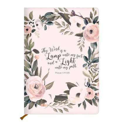 Bible Verse Gifts for Women, Christian Hard Shell Journal Notebook, Pink Flowers College Ruled Notebook, Inspirational Hardcover Notebooks, Journals for Writing Planner Note Taking 200 Sheets - color: Multi 1151