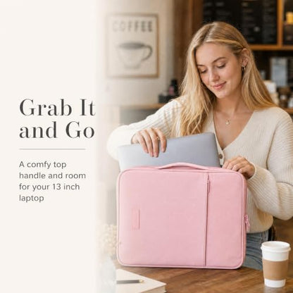 Sturdy 3 Ring Zipper Binder with Strap for School - Beautiful 1 Inch Zip Up Binder with 5-Tab Dividers Holds 420 Sheets, Books & Laptop - Easy to Carry Trapper Keeper Made of Premium Fabrics - color: Pink