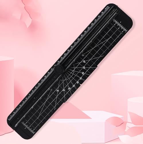 Semme Cutter Portable and Precise Sliding Trimmer for Scrapbooking Journals and Cards Lightweight and Versatile (Black) - color: Black