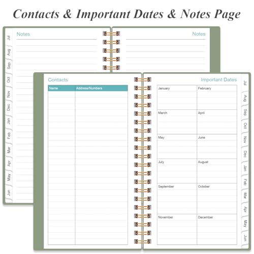 2026-2027 Pocket Planner/Calendar - 2026-2027 Planner from July 2026 - June 2027, Planner 26-27 with 12 Tabs, Twin-Wire Binding, Inner Pocket, 3.75" x 6.75, Green - color: Green, size: 3.75" x 6.75"