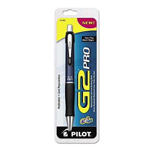 Pilot, G2 Pro Gel Roller Pen, Fine Point 0.7 mm, Blue Barrel, Black Ink - color: Blue Barrel