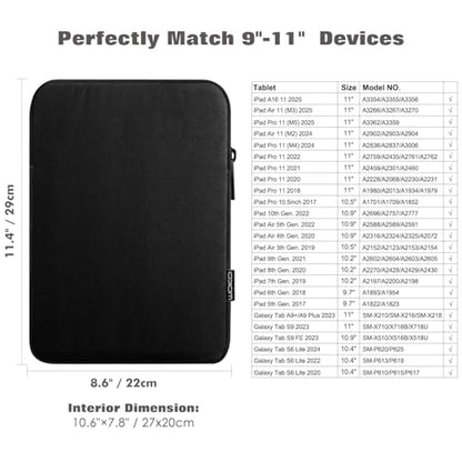 MoKo 9-11 Inch Tablet Sleeve Bag Padded Protetive Carrying Case | Fits New 11inch iPad Air M4, iPad A16 2025, iPad Pro 11 M4, Air 5/4/3, iPad 10/9/8th Gen, Tab S8/S9 11", Black - color: Black, size: 9-11 inch