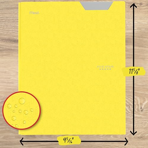Five Star 2-Pocket Folder, Plastic Folder with Stay-Put Tabs and Prong Fasteners, Holds 8-1/2" x 11" Paper, Vivid Yellow (340300S) - color: Vivid Yellow, size: 1 Count (Pack of 1)
