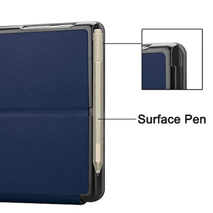 Gylint Case for Surface Go 4 2023 /Go 3 2021 /Go 2 2020 /Surface Go 2018, Slim Fit Leather Smart Case Cover with Pencel Holder for Microsoft Surface Go Navy Blue - color: Navy Blue