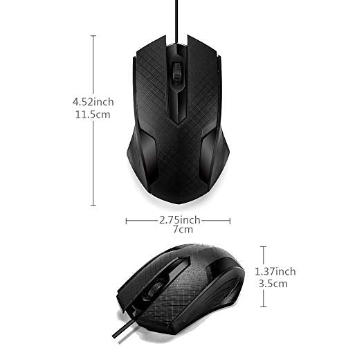 MCSaite Wired Mini Keyboard and Mouse Combo - with Keyboard Cover USB 60% Keyboard for Windows, PC, Laptop