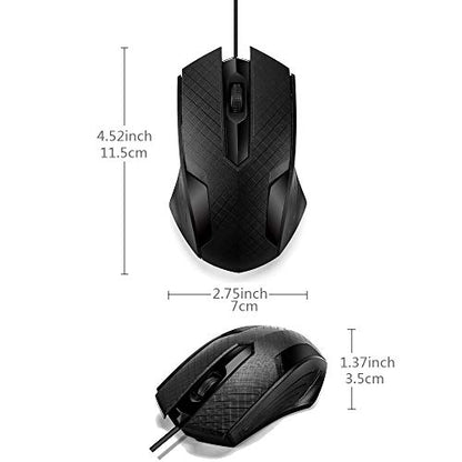 MCSaite Wired Mini Keyboard and Mouse Combo - with Keyboard Cover USB 60% Keyboard for Windows, PC, Laptop