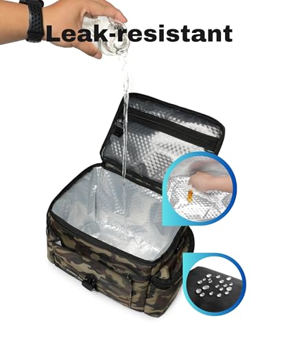 SUNNY BIRD Large Lunch Bag, Thermally Insulated Soft Cooler with Shoulder Strap for Women, Men (Camouflage) - color: Camouflage