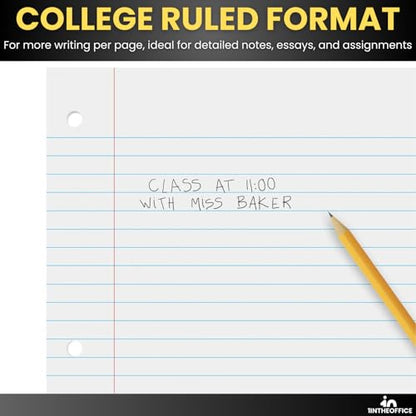 1InTheOffice Loose Leaf Paper College Ruled, Filler Paper 8 1/2" x 11", 400 Sheets (400 Sheets) - size: 400 Sheets