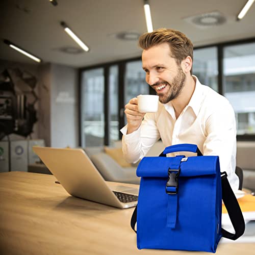 SUNNY BIRD Insulated Lunch Bag Rolltop Lunch Box (Blue) - color: Blue