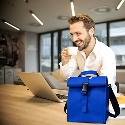 SUNNY BIRD Insulated Lunch Bag Rolltop Lunch Box (Blue) - color: Blue