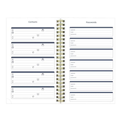 Blueline® Essential Academic Weekly/Monthly Planner, 13 Months, July 2025 to July 2026, Gold Twin-Wire Binding, Poly Cover, 8" x 5", Botanical Design, Yellow (CA114PM.01-26)