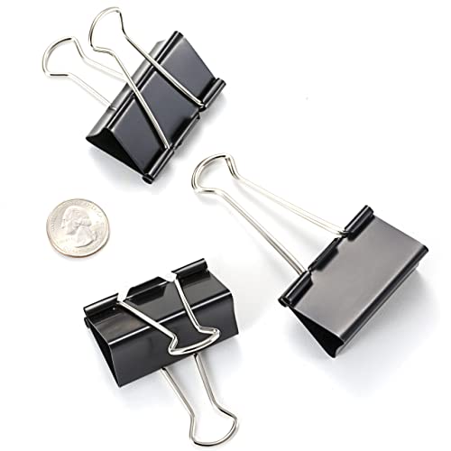 Officemate Large Binder Clips, 2 inch Wide, 1 inch Capacity, Box of 12 (99100) - color: Black, size: Large