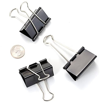 Officemate Large Binder Clips, 2 inch Wide, 1 inch Capacity, Box of 12 (99100) - color: Black, size: Large