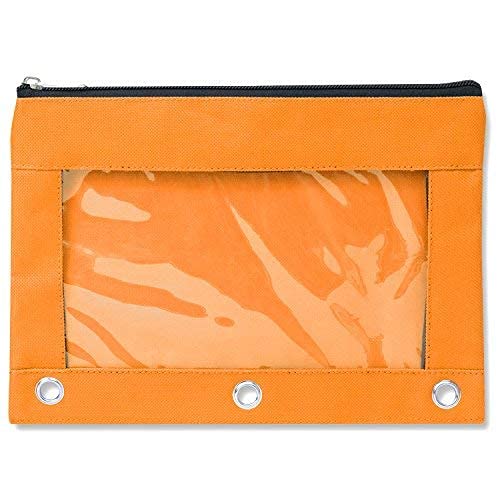 12 Pack Clear Pencil Pouch for 3 Ring Binder Bulk Pencil Pouch Bags for Binder with See Through Window and Zipper | Pencil Pouch Bundle for School, Office, Budgets (12 Pencil Cases in 8 Colors)