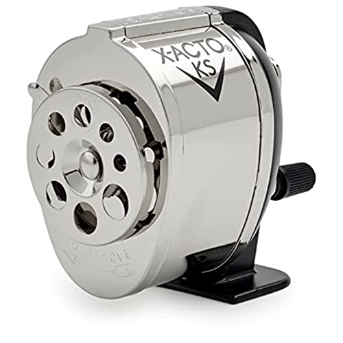 X-ACTO KS Manual Pencil Sharpener, Mountable, Metal, 1 Count - Classroom, Teacher Supplies, Adjustable for 8 Pencil Sizes - size: 1 Count (Pack of 1)