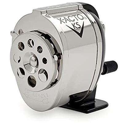 X-ACTO KS Manual Pencil Sharpener, Mountable, Metal, 1 Count - Classroom, Teacher Supplies, Adjustable for 8 Pencil Sizes - size: 1 Count (Pack of 1)