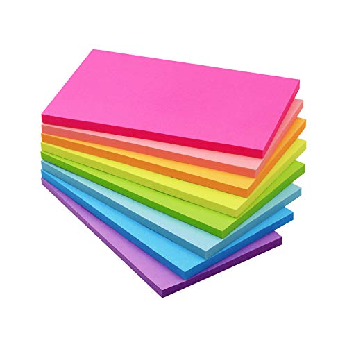 Winner Aura Sticky Notes 3x5 inch Bright Colors Self-Stick Pads 8 Packs 400 Sheets - color: 3x5 in 8 Pads