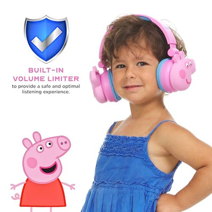 Peppa Pig - Kids Bluetooth Headphones, Wireless & Wired Over-Ear Headphones with Safe Volume, Adjustable Headband, Rechargeable Battery & Stereo Sound – Perfect for School, Home, & Travel - color: Peppa Pig
