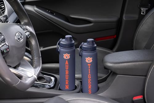 Auburn Water Bottle - Navy Blue Double Walled Stainless Steel 24 oz Keeps Drinks Cold or Hot - color: Auburn - Navy