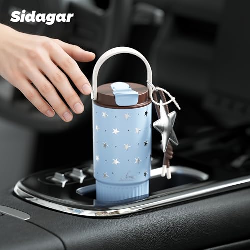 26oz Insulated Water Bottle with Straw and Spout Lid, 316 Stainless Steel, 24H Cold 12H Hot, 100% Leakproof Tumbler for Car Cup Holder Gym Travel Office, Star Charm Aesthetic Starry Blue Gift - color: Starry Blue