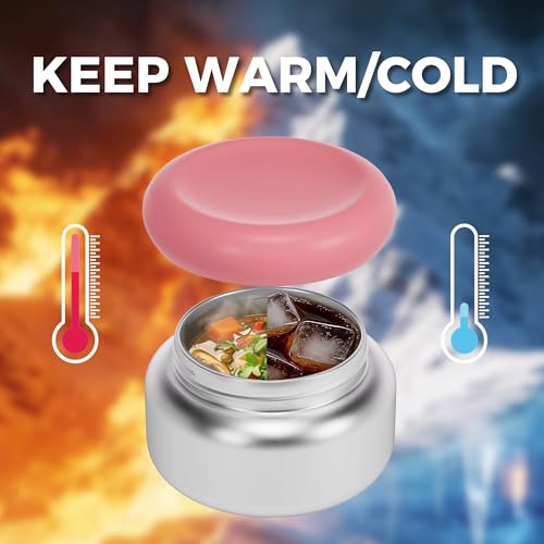 FOOYOO Bento Lunch Box Set for Kids & Adults, Leakproof 4-Compartment Container with Insulated Stainless Steel Food Jar, Utensils, BPA-Free, Microwave & Dishwasher Safe for School Work Travel（Pink） - color: Pink