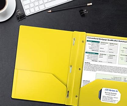 Better Office Products Poly 2 Pocket Folders with Prongs, Heavyweight, 36 Pieces, Assorted Primary Colors
