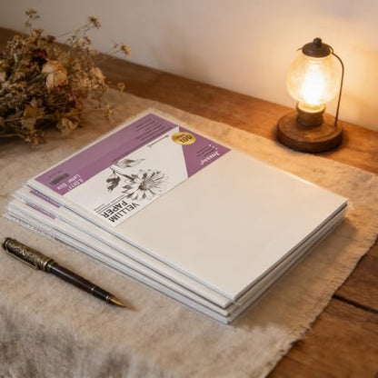 Tracing Paper 8.5x11 inch, 100 Sheets Transparent Vellum Paper for Tracing Pads, 32lb/50gsm Translucent Tracing Paper for Pencil, Marker and Ink，Trace Images, Sketch, Preliminary Drawing, Overlays.