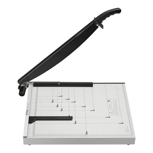 VEVOR Paper Cutter, 18 in Cut Length Guillotine Trimmer, 15-Sheet Capacity, Heavy-Duty Paper Cutter with Security Guard Rail/Blade Lock, Paper Trimmer for Cardstock, Cardboard, Home, Office & School