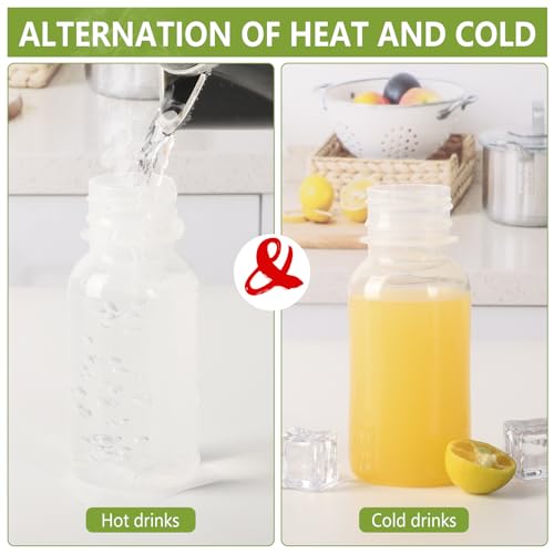 zmybcpack 24 Pack 100ml Plastic Juice Bottles With Caps Dishwasher Safe | Plastic Shot Bottles Heat-Resistant, Reusable Bulk Beverage Containers with Lids for Juice - size: 3.3oz 24pack