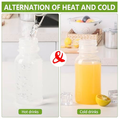 zmybcpack 24 Pack 100ml Plastic Juice Bottles With Caps Dishwasher Safe | Plastic Shot Bottles Heat-Resistant, Reusable Bulk Beverage Containers with Lids for Juice - size: 3.3oz 24pack