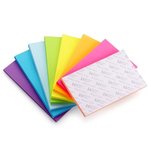 Winner Aura Sticky Notes 3x5 inch Bright Colors Self-Stick Pads 8 Packs 400 Sheets - color: 3x5 in 8 Pads