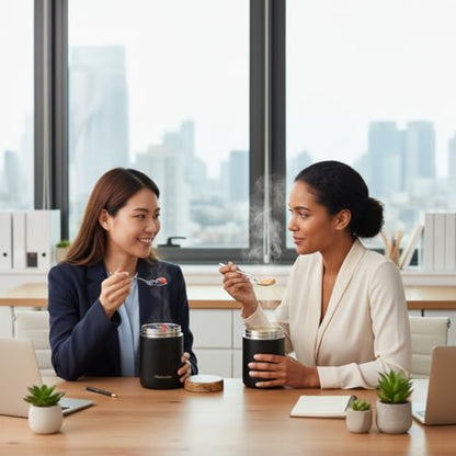 Stainless Steel Insulated Food Jar Set of 2 (16oz + 12oz) | Wide Mouth | Soup Thermo for Hot Food Lunch Container | Thermal LunchBox | Insulated Soup Bowl | Hot and Cold Lunch Box for Adults | Black - color: Z-Black Panther