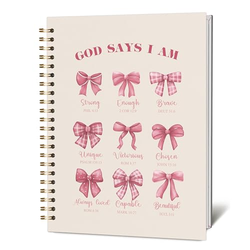KIDEAR Christian Journal for Women, Prayer Notebook for Bible Study Notes,Cute Pink Bow Faith Journal,Coquette Preppy Christian Gifts for Teen Girls,Church Note Bible Study Supplies - A10 - color: color_10
