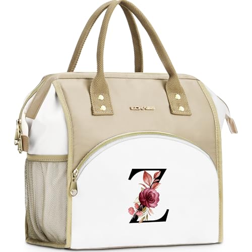 Initial Lunch Bag Women, Cooler Insulated Lunch Bag, Large Adult Leakproof Lunch Box for Picnic Work, Personalized Tote Bag, Birthday Gifts/Mother's Day Gifts, Letter Z. - color: Z
