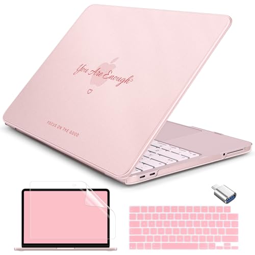 Batianda Case for MacBook Neo 13 Inch 2026 Model A3404, Pink Quote | 4-in-1 Laptop Accessories Bundle with Pink Quote Design, Ultra Slim Hard Shell for Students, Girls and Minimal Style Users - color: You Are Enough