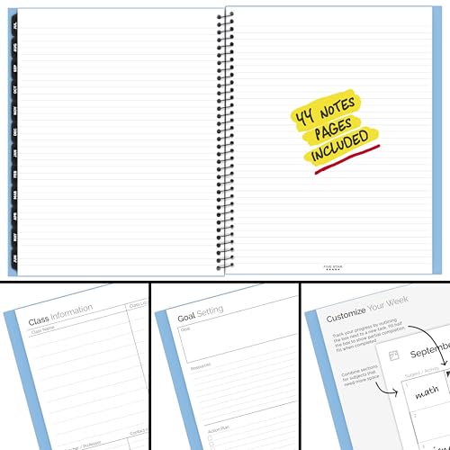 Five Star Planner 2026-2027 Weekly & Monthly Academic 12-Month July-June Advance Student Planner + Study App, 8-1/2" x 11", Blue (CAW65920) - color: Blue, size: Letter (8.5 x 11 inches), style: 2026-2027