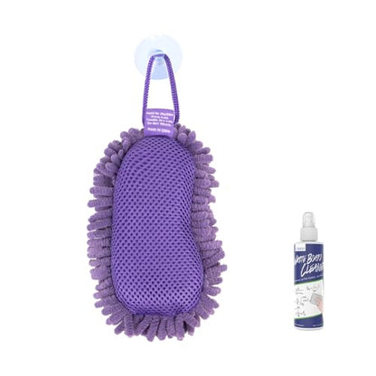 loukin Shag Dry Erase Eraser (3.4 Fl Oz Whiteboard Cleaner Included), Whiteboard Eraser with Suction Cup, Microfiber, Washable, for Classroom, Home and Office Use, Purple - size: Purple