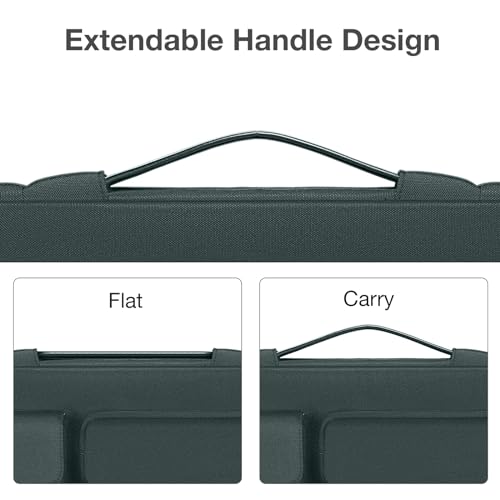 MOSISO 360 Protective Laptop Case 13.3 inch, 13-13.3 inch Laptop Sleeve | Compatible with MacBook Air/Pro 13 / Pro 14, HP Dell ASUS Lenovo,Side Open Bag with 2 Raised&1 Flapover Pockets,Emerald Green - color: Emerald Green, size: 13.3 inch