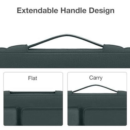 MOSISO 360 Protective Laptop Case 13.3 inch, 13-13.3 inch Laptop Sleeve | Compatible with MacBook Air/Pro 13 / Pro 14, HP Dell ASUS Lenovo,Side Open Bag with 2 Raised&1 Flapover Pockets,Emerald Green - color: Emerald Green, size: 13.3 inch